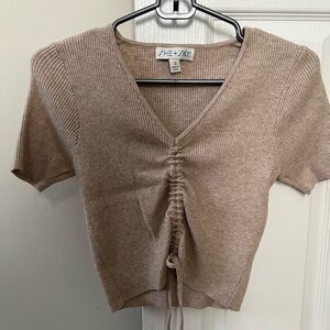 She + Sky Ruched Front Crop Top